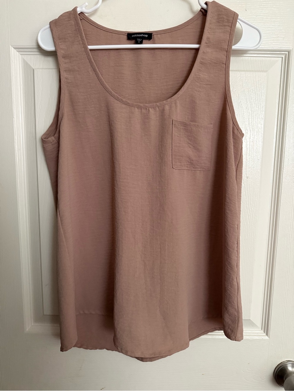 mittoshop Dusty Mauve Scoop Neck Tank with Pocket